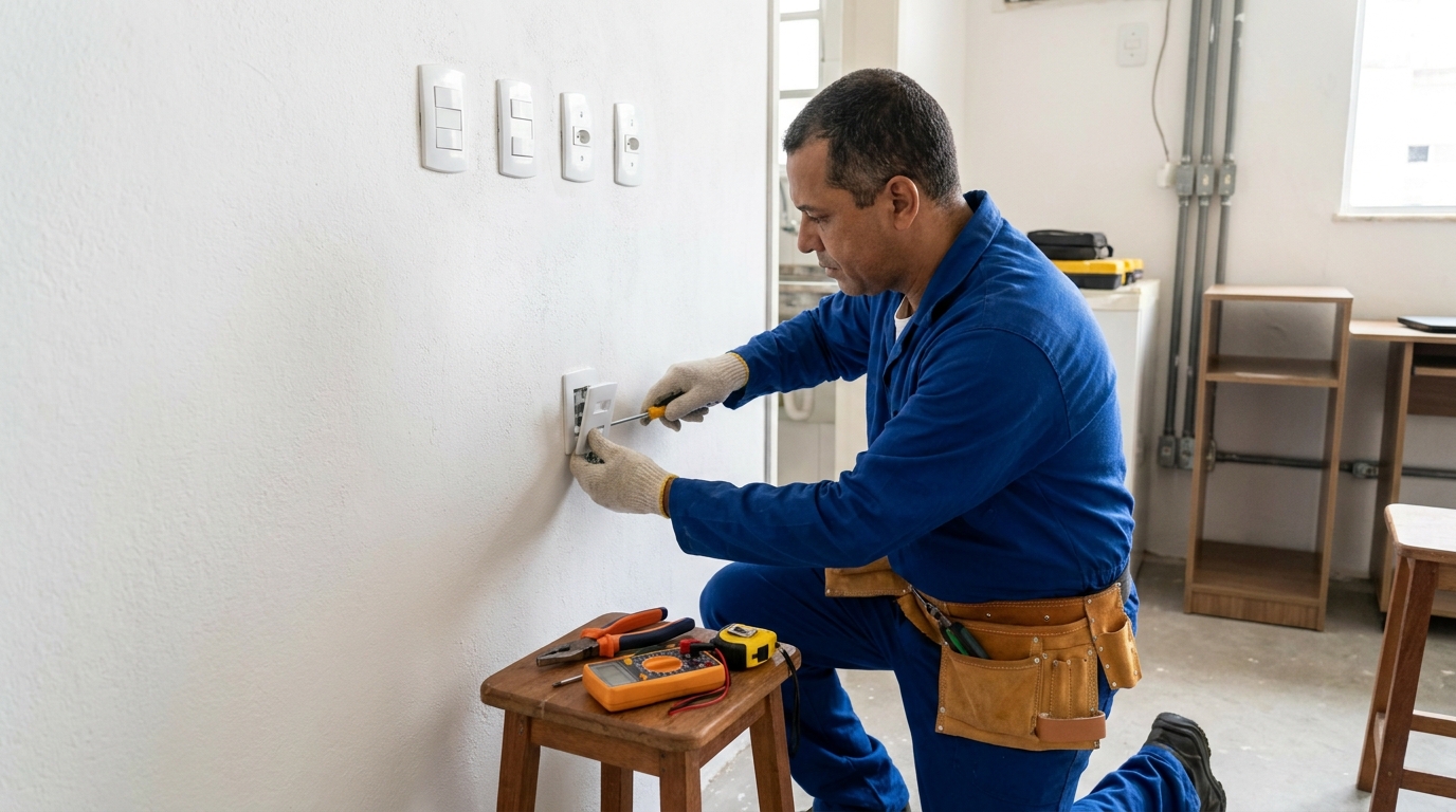 Instalacao de tomada e interruptor profissional em Natal‑RN